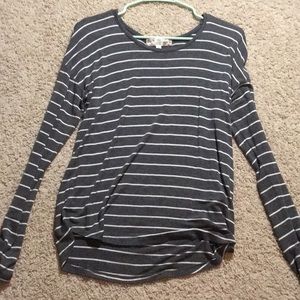 white and green striped long sleeve